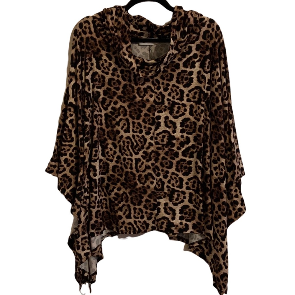 Leopard print poncho tunic top!